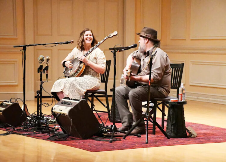 The Creek Rocks, Mark Bilyeu and Cindy Woolf of Springfield, perform at the Library of Congress in Washington D.C. on Thursday, Aug. 21, 2025.