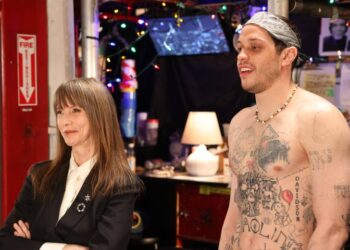“SNL” alums Laraine Newman and Pete Davidson appear in the pretaped sketch "Chad in 8H" that aired during “SNL50” in February.