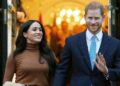 Britain's Prince Harry and Meghan, Duchess of Sussex leave Canada House in London. (AP Photo/Frank Augstein, File)