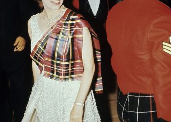 Queen Elizabeth II dancing at the Ghillies Ball at Balmoral Castle in September 1971