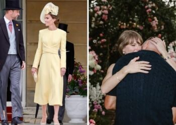 Prince William and Kate Middleton (L) shared a reaction on Taylor Swift and Travis Kelce’s (R) engagement post. (Instagram/@princeandprincessofwales, @taylorswift)