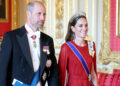 WINDSOR, ENGLAND - JULY 08: Prince William, Prince of Wales and Catherine, Princess of Wales attend the State Banquet at Windsor Castle on July 08, 2025 in Windsor, England. President Emmanuel Macron and Mrs Brigitte Macron visit the UK in the first visit State Visit made by France in 17 years. They are staying at Windsor Castle, hosted by King Charles III and Queen Camilla, and a banquet will be held there in their honour. The Macrons will visit Imperial College, and the President will address Parliament during his stay. (Photo by Chris Jackson/Getty Images)