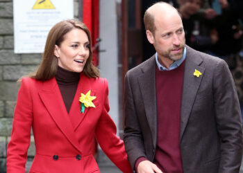 PONTYPRIDD, WALES - FEBRUARY 26: Catherine, Princess of Wales and Prince William, Prince of Wales during a visit to Pontypridd Market on February 26, 2025 in Pontypridd, Wales. In December 2024, Pontypridd was one of a number of towns across Wales which was hit by severe flooding as a result of Storm Bert and Storm Darragh. The Prince and Princess met with local residents, learning about their experiences and the impact of recent events in the town. (Photo by Chris Jackson/Getty Images)