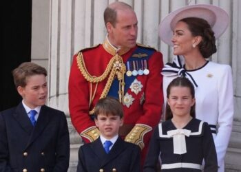 The Prince and Princess of Wales with their children, Prince George, Prince Louis, and Princess Charlotte (Gareth Fuller/PA)