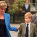 Prince William with Diana, Princess of Wales and Prince Harry on the day he joined Eton in September 1995. (Photo by Anwar Hussein/WireImage)