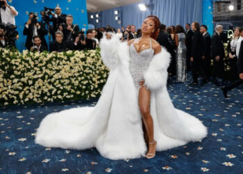 Megan Thee Stallion arrives on the red carpet at the 2025 Met Gala celebrating the opening of "Superfine: Tailoring Black Style" in May. File Photo by John Angelillo/UPI