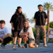Whitewater band members Ryan Priest, left, Daniel Duardo, Jason Zembo and Emanuel Torres, in Indio, Calif., on August 13, 2025.