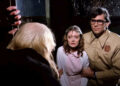 Brad (Barry Bostwick) and Janet (Susan Sarandon) arrive at the mansion in the film "Rocky Horror Picture Show."