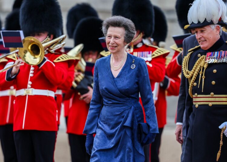Princess Anne takes part in the Household Division Musical Spectacular 2025 at Horse Guards Parade