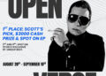 Poster for Openwav's Open Verse contest featuring Scott Storch. Includes contest details and prize information.
