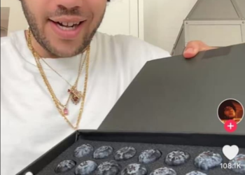 Benny Blanco’s TikTok video showing the $200 blueberries.
