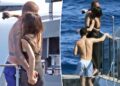 Shirtless David Beckham grabs handful of Victoria's butt during Italian yacht trip with kids