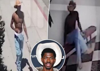 Shirtless Lil Nas X seen waltzing through LA hotel hours before nearly nude arrest