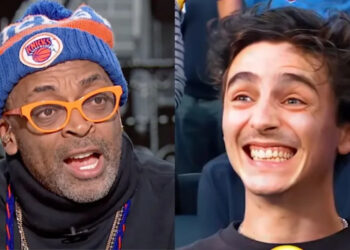 Spike Lee and Timothée Chalamet split image.