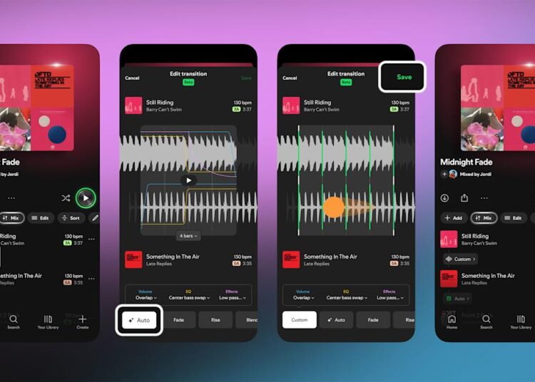 Spotify now lets you create seamless transitions between songs on your custom playlists