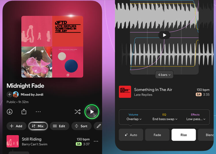 Spotify transitions