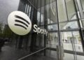 Spotify headquarters entrance in Manhattan.