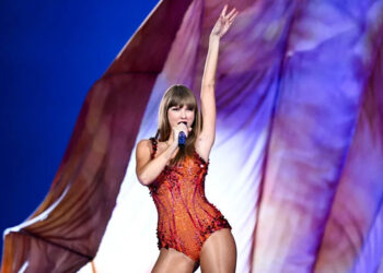 U.S. singer and songwriter Taylor Alison Swift, also known as Taylor Swift, performs on stage at the Paris La Defense Arena as part of her The Eras Tour, in Nanterre, north-western France, on May 9, 2024.