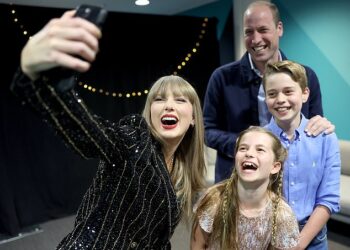Taylor Swift had a laugh at the expense of her boyfriend Travis Kelce's brother Jason when she appeared on their New Heights podcast on Wednesday. She and Travis joked about Jason's neurotic fears about meeting Prince William, Prince George and Princess Charlotte