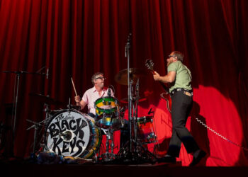 Akron natives Patrick Carney and Dan Auerbach of The Black Keys perform at Blossom Music Center in Cuyahoga Falls on Aug. 22