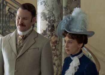 Actors Ben Lamb and Taissa Farmiga in "The Gilded Age."
