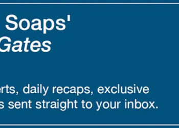 Text reads, Subscribe to Soaps' Beyond the Gates Newsletter. Get breaking news alerts, daily recaps, exclusive interviews and spoilers sent straight to your inbox https://cloud.email.soaps.com/signup/