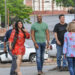 HGTV Rock the Block contest Egypt Sherrod, left, and Mike Jackson, HGTV personalities from the television show Married to Real Estate, walk with Jeff Ellis of Closet Pro in Williamston to visit to get a taste of downtown Anderson Saturday, April 23, 2022. The couple met Mayor Terence Roberts, Rock this Block contest partner Jeff Ellis of Closet Pro in Anderson County, and visited the art of Chadwick Boseman on display at Carolina Wren Park.