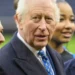 King Charles III with gray hair and a dark suit joined by other people.