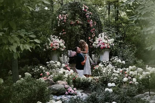 Taylor Swift & Travis Kelce Engagement photo of Travis Kelce (left) and Taylor Swift