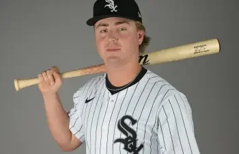 Feb 20, 2025; Glendale, AZ, USA; Chicago White Sox Chase Meidroth (85) poses for a photo on media day at the team’s spring training facility in Glendale, AZ.