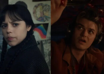 Wednesday in Season 2 and Steve in Season 3 side by side .