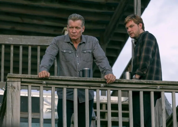 Holt McCallany as Harlan Buckley, Jake Weary as Cane Buckley in episode 105 of 'The Waterfront'
