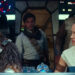 FILE - (From left to right) Joonas Suotamo as Chewbacca, Oscar Isaac as Poe Dameron, John Boyega as Finn, and Daisy Ridley as Rey in "Star Wars: The Rise of Skywalker." Boyega will be one of the guests at this year's Dragon Con.