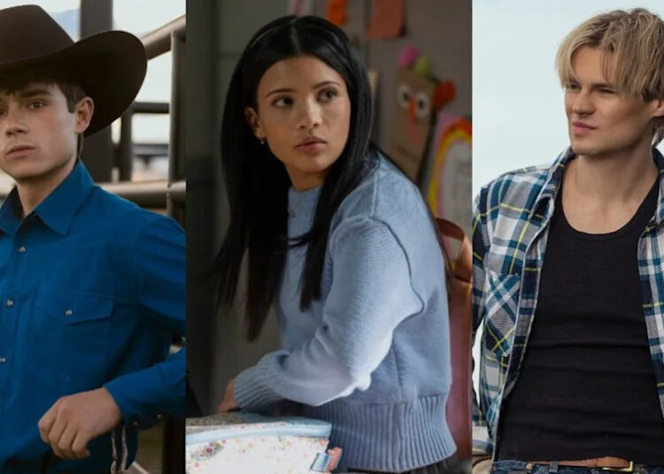 From left to right: Alex leaning against a gate, Jackie sitting at her desk looking to her right and Cole looking to his left in My Life with the Walter Boys. .