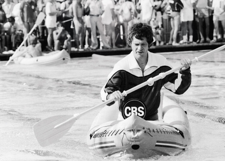 David Letterman, then a regular on variety show Mary, kayaked for CBS in 1978’s Battle of the Network Stars, a show THR lauded for capturing the high-spirited atmosphere and intense competitiveness.