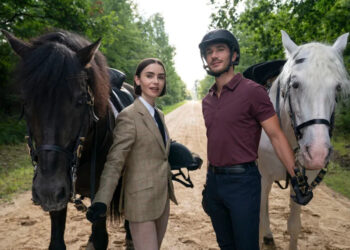 Lily Collins as Emily, Eugenio Franceschini as Marcello in 'Emily In Paris' Season 5