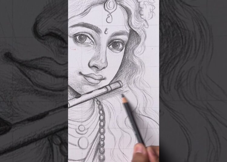 Radha Rani Drawing 😍 #shorts #art #drawing #radhakrishna