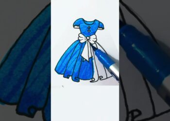Princess dress 💙🥰 #art #coloring #girls #shorts #trending #princess #drawing #artist