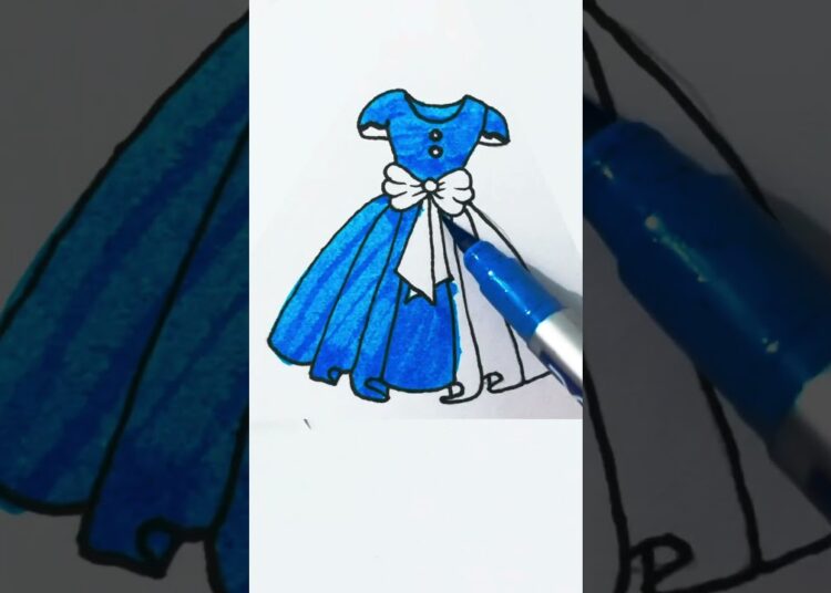 Princess dress 💙🥰 #art #coloring #girls #shorts #trending #princess #drawing #artist