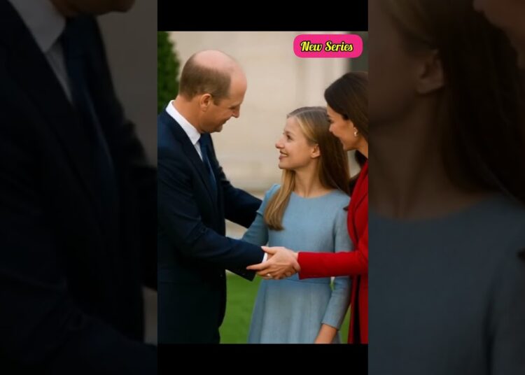 Prince William and Catherine meets Princess Leonor #royalty #princesscatherine #leonor #shorts