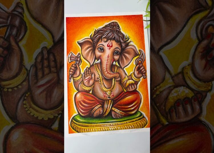 Ganpati Bappa Drawing 😍#shorts #art #drawing #ganpati #ganesha #ganeshchaturthi