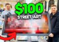HUGE $100 Street Art on Giant Mirror!! (I Found A Street Artist… 🎨💯)
