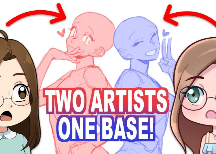 One Drawing Base, Two Artists! Sister Art Collab! 🤩