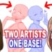 One Drawing Base, Two Artists! Sister Art Collab! 🤩