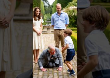 King Charles showed Louis the ancient bricks. #royal #princewilliam #katemiddeleton #princelouis