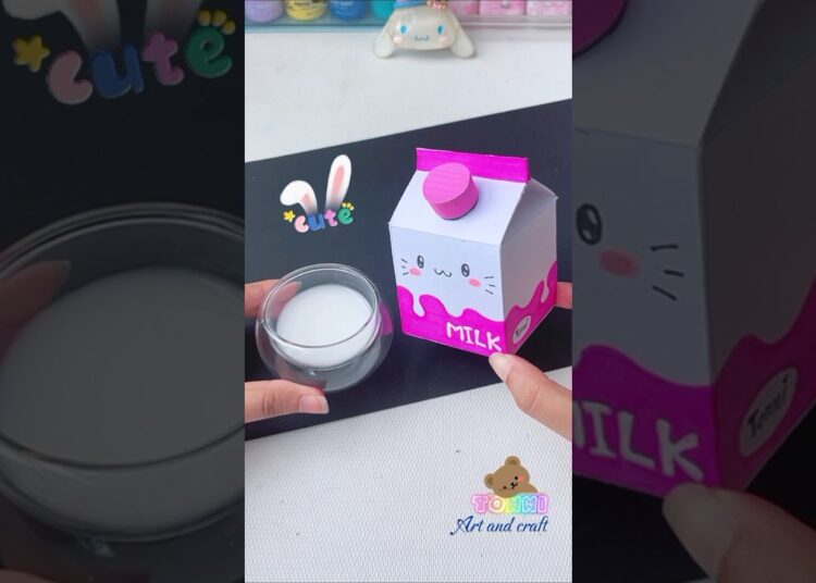 DIY paper Milk box #shorts #tonniartandcraft #craft #love #art
