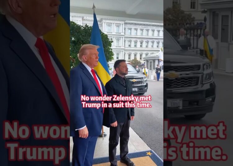 No wonder Zelenskyy met Trump in a suit this time #fyp #celebrity #trump #zelensky #shorts