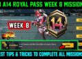 A14 RP WEEK 8 MISSION | BGMI WEEK 8 MISSIONS EXPLAINED | A14 ROYAL PASS WEEK 8 MISSION C8S24 WEEK 8