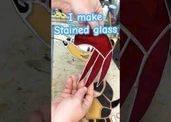 Soldering stained glass #knuckles #stainedglass #art #glass #fyp #foryou #asmr