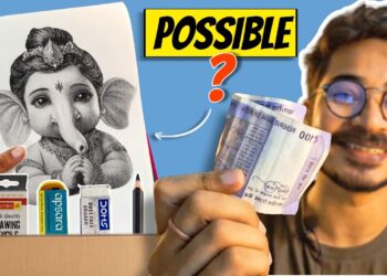 Can I Make a Realistic Drawing with 100rs. Cheap Art Supplies ? 🤔